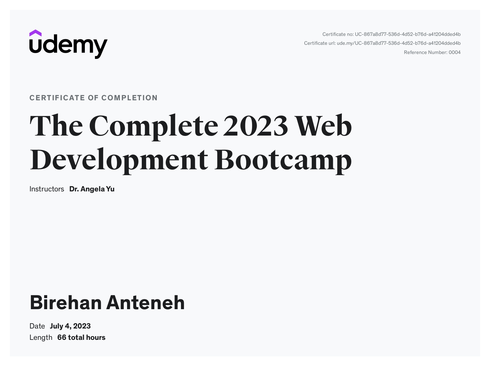 The Complete 2023 Web Development Bootcamp