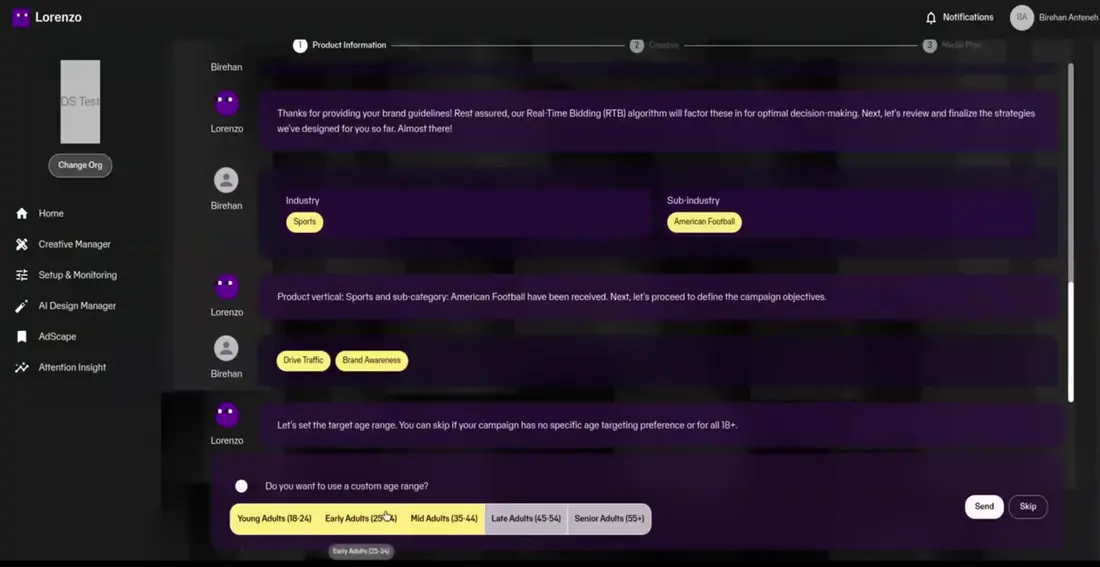 Lorenzo: AI Campaign Strategy Builder, screenshot 3 of 3