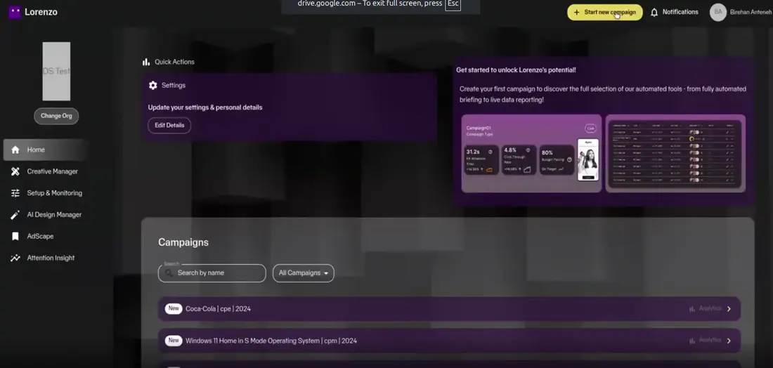 Lorenzo: AI Campaign Strategy Builder